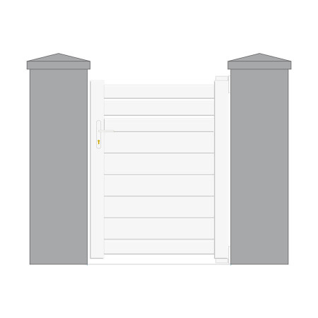 Portillon Aluminium START&SUN sur mesure - Modèle Bouchet. Blanc 9016.