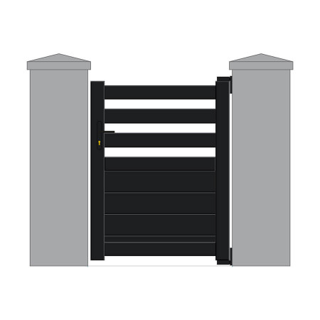 Portillon Aluminium START&SUN sur mesure - Modèle Bessine. Noir 2100.
