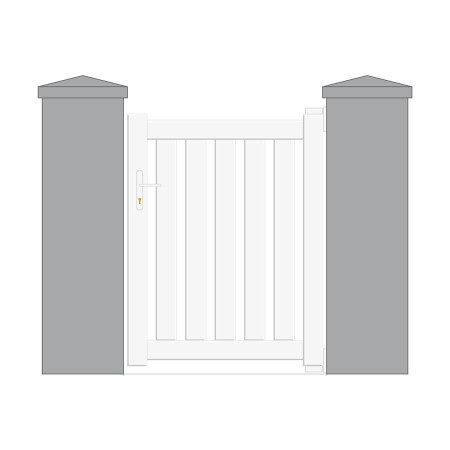 Portillon Aluminium Start&Sun sur mesure - Modèle Cessens - Blanc 9016