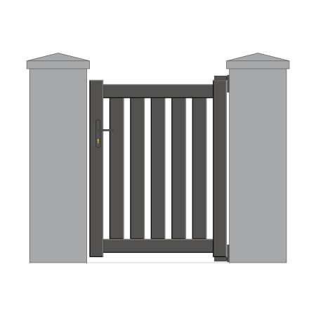 Portillon Aluminium Start&Sun sur mesure - Modèle Cessens - Gris  2900