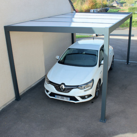Carport design autoporté en aluminium Start&Sun 3m x 6.13m. Abri de voiture alu. Fabrication Française.