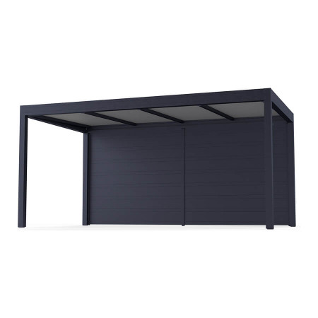 Carport avec paroi latérale 100% aluminium. Abri voiture.