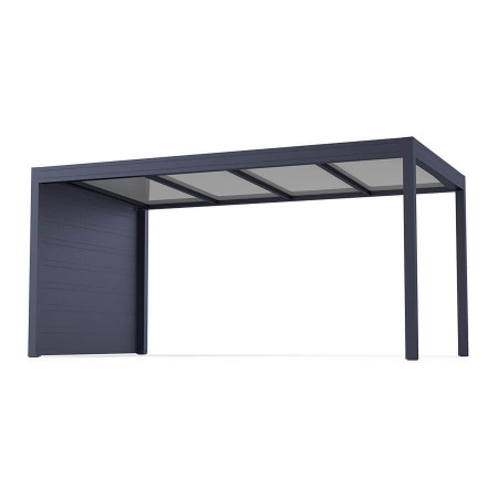 Carport avec paroi arrière 100% aluminium. Abri voiture.