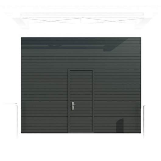 Porte de Garage Sectionnelle Industrielle avec portillon "sur mesure". Gris Anthracite