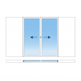 Baie Coulissante à galandage ALU 2 vantaux 1 rail sur mesure START&SUN