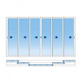 Fenêtre Coulissante ALU 6 vantaux 3 rails sur mesure