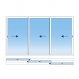 Fenêtre Coulissante ALU 3 vantaux 3 rails sur mesure