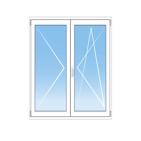 Porte-Fenêtre PVC sur mesure 2 vantaux oscillo-battant.