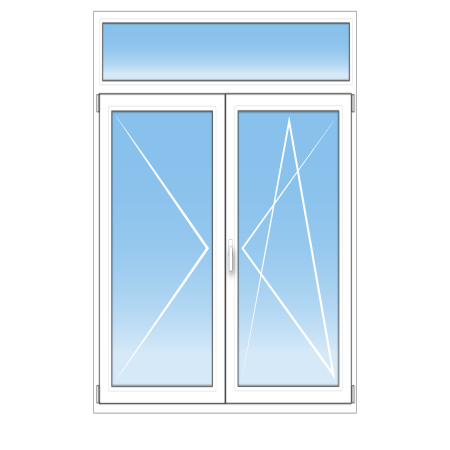 Porte-Fenêtre PVC 2 vantaux oscillo-battant avec imposte sur mesure au prix du standard : startNsun