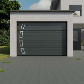 Porte de garage sectionnelle avec décors alu - décors arch- artnsun 2