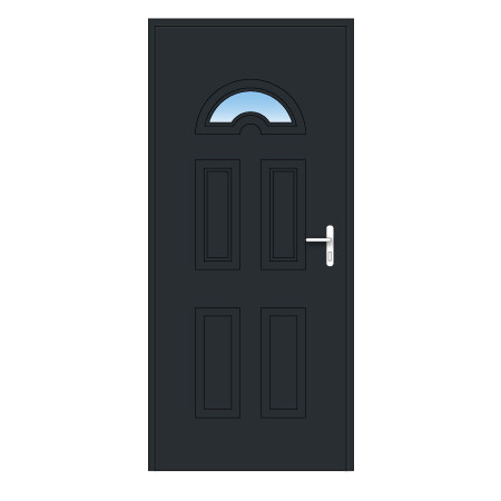 Porte d'entrée Margeriaz PVC avec panneau décors design