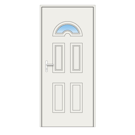 Porte d'entrée Margeriaz PVC avec panneau décors design