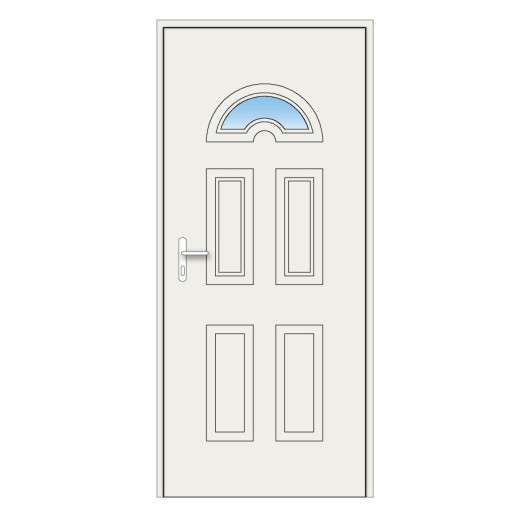 Porte d'entrée Margeriaz PVC avec panneau décors design