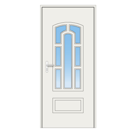 Porte d'entrée Feclaz PVC avec 7 vitrages