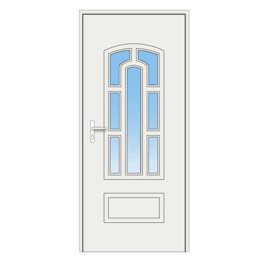 Porte d'entrée Feclaz PVC avec 7 vitrages