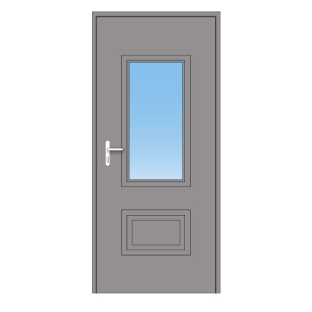 Porte d'entrée Revard PVC avec large vitrage