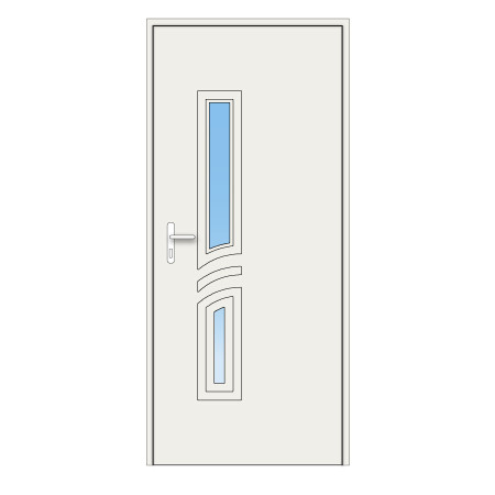 Porte d'entrée Chamrousse PVC avec 2 vitrages verticaux