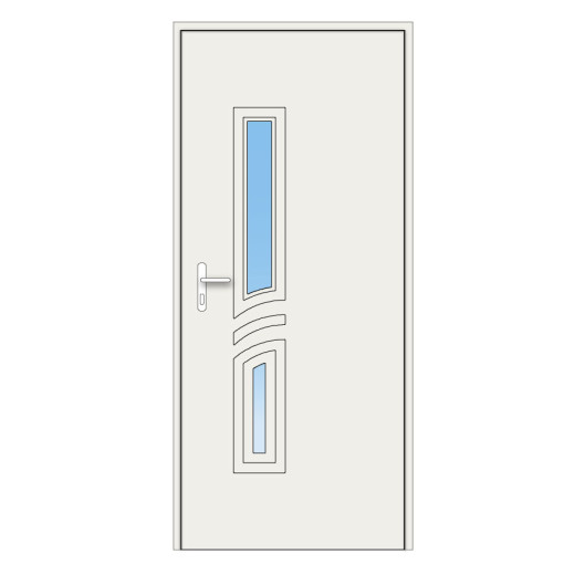 Porte d'entrée Chamrousse PVC avec 2 vitrages verticaux