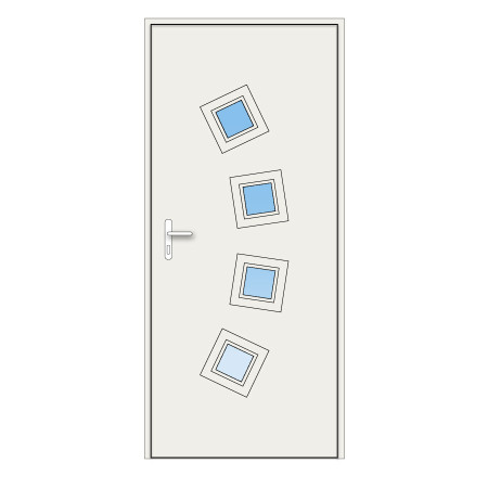 Porte d'entrée Morillon PVC avec 4 vitrages en arc