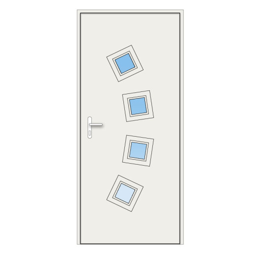 Porte d'entrée Morillon PVC avec 4 vitrages en arc