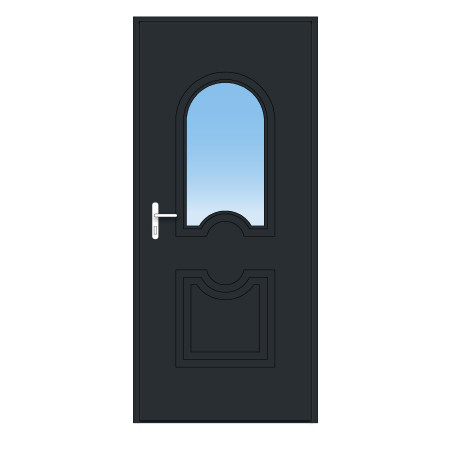 Porte d'entrée Forclaz PVC avec vitrage central