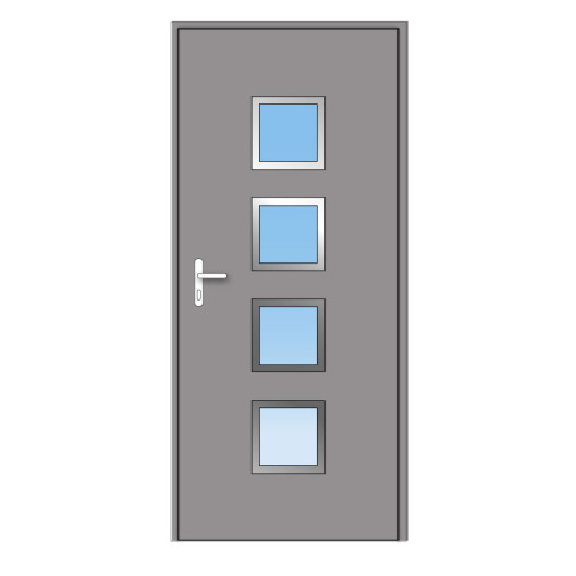 Porte d'entrée Courmayeur PVC avec 4 vitrages verticaux