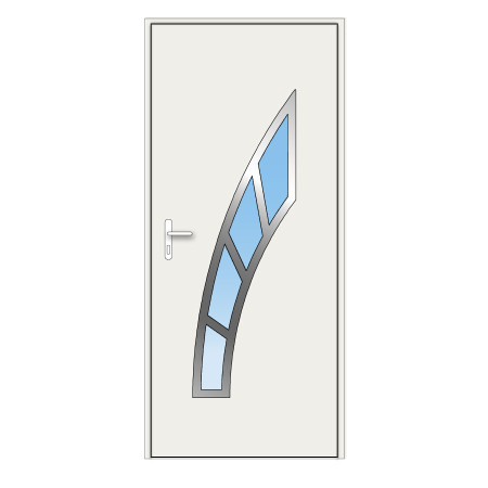 Porte d'entrée Verbier PVC avec 4 vitrages en courbe