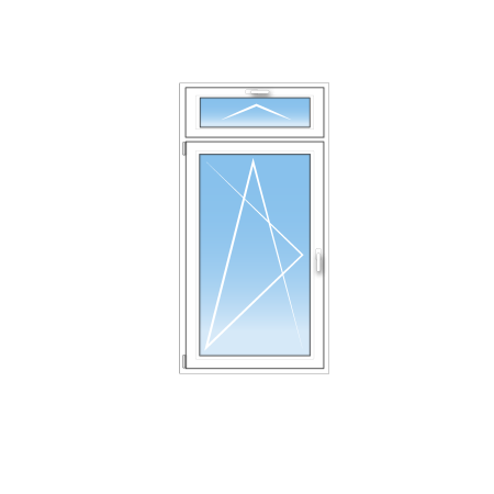 Fenêtre PVC 1 Vantail, avec imposte à soufflet