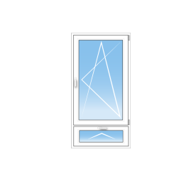 Fenêtre PVC 1 Vantail, avec allège à soufflet tirant droit