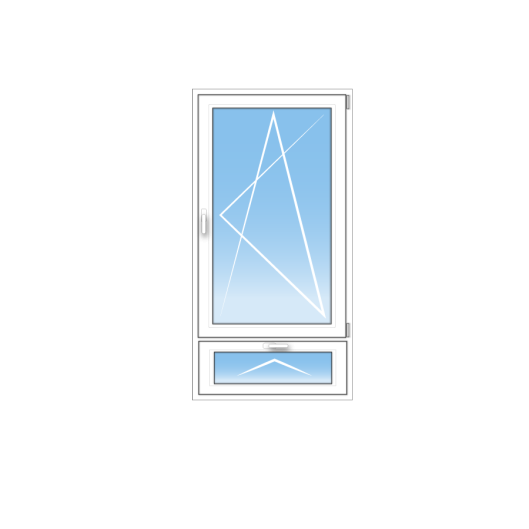 Fenêtre PVC 1 Vantail, avec allège à soufflet tirant droit
