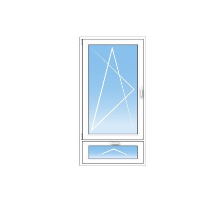 Fenêtre PVC 1 Vantail, avec allège à soufflet tirant gauche