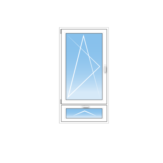Fenêtre PVC 1 Vantail, avec allège à soufflet tirant gauche