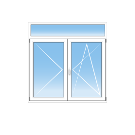 Fenêtre PVC 2 vantaux oscillo battant avec imposte fixe sur mesure au prix du standard