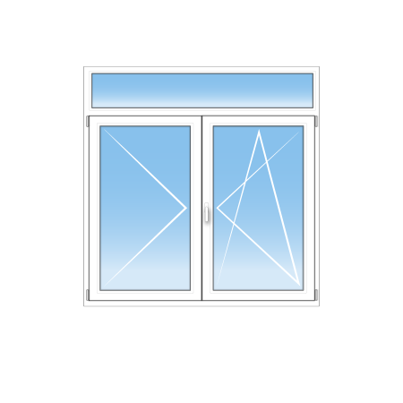 Fenêtre PVC 2 vantaux oscillo battant avec imposte fixe sur mesure au prix du standard