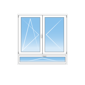 Fenêtre PVC 2 vantaux oscillo battant sur mesure au prix du standard avec allège à soufflet