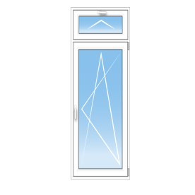 Porte-fenêtre PVC sur mesure : 1 oscillo-battant et imposte à soufflet