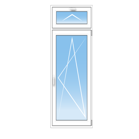 Porte-fenêtre PVC sur mesure : 1 oscillo-battant et imposte à soufflet