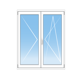 Porte-Fenêtre PVC sur mesure 2 vantaux oscillo-battant.