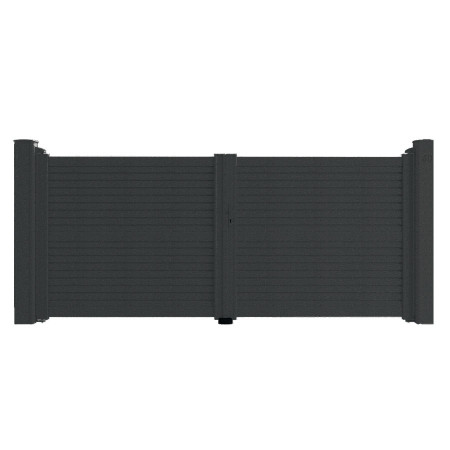 Le Capucines - Portail design en aluminium avec lames persiennés. 9 coloris disponibles.