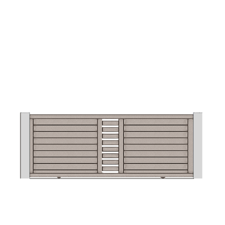 Portail coulissant aluminium design semi plein modèle Dadon.