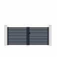 Portail alu Battant design à lames ajourées horizontales motorisables