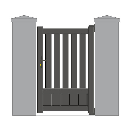 Portillon design aluminium modèle Chambotte gris sablé 2900