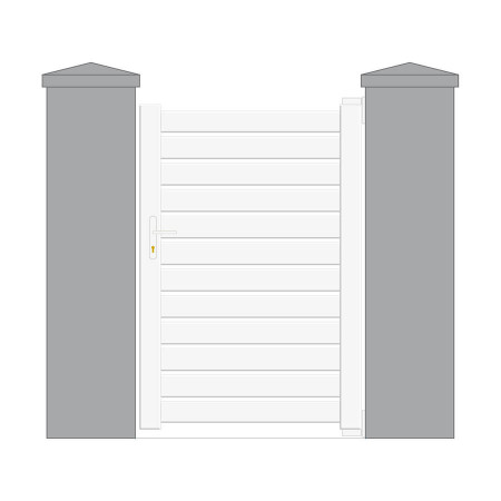 Portillon sur mesure gamme Start&Sun Modèle Cimes. Couleur blanc 9016.