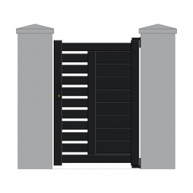 Portillon Aluminium START&SUN sur mesure - Modèle Dadon - Anthracite 7016 2