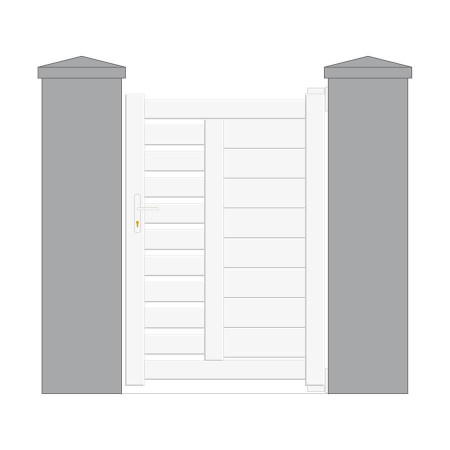 Portillon Aluminium START&SUN sur mesure - Modèle Dadon - Blanc 9016