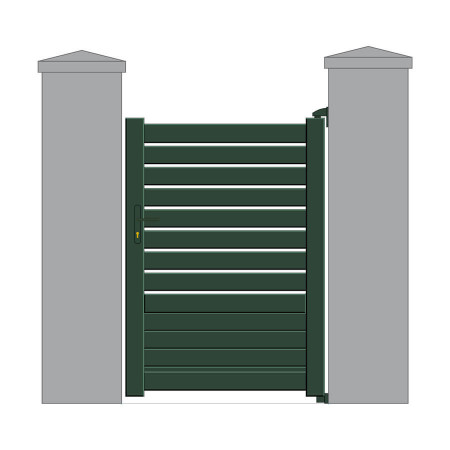 Portillon sur mesure aluminium modèle Grenette. Couleur Vert 6005