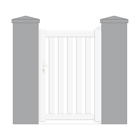 Portillon Aluminium sur mesure QUEEN&SUN - Modèle Praillats. Blanc 9016