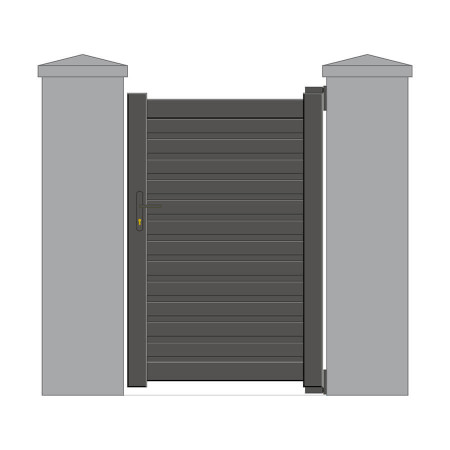 Portillon Aluminium - Modèle Clergeon - Lames persiennées - Gris 2900.