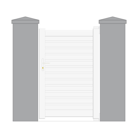 Portillon Aluminium - Modèle Clergeon - Lames persiennées - Blanc 9016.