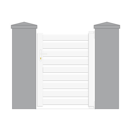 Portillon Aluminium START&SUN sur mesure - Modèle Chardieu - Blanc 9016